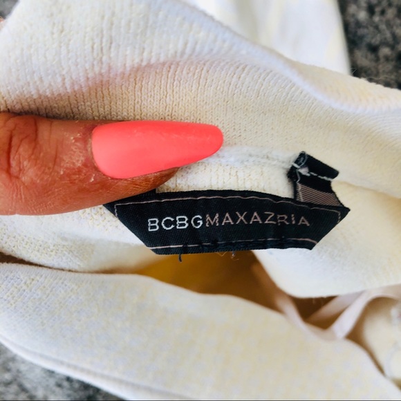 BCBG Maxazria White and Gold Print Bodycon Pencil Skirt - Picture 3 of 5